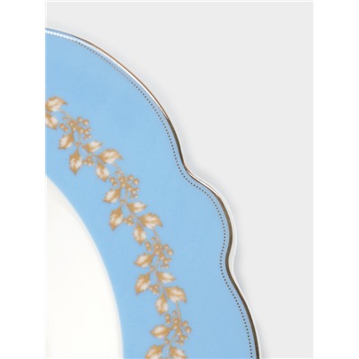 Тарелка глубокая WY Royal blue, 220 мл, d=21.5 см, фарфор, белая, голубая