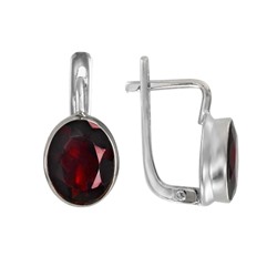 Серьги 'Светоч' с гранатом, родий ИВСК31108Х10ГР0R1
