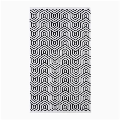 Полотенце махровое Этель Ornament чёрный, 50×90 см, 100% хлопок, 420 г/м², чёрно-белое