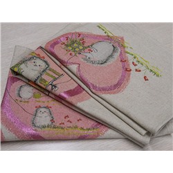 22С145-ШР+К/п.р/фкор Комплект полотенец из 3 шт. 45*60 "Ёжики-3" рис. 396