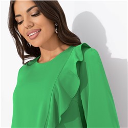 Блуза с воланом, Я пришла блистать (изумрудная)
