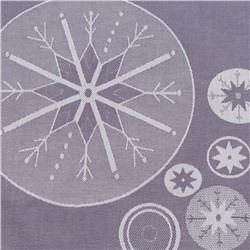 Салфетка из хлопка фиолетово-серого цвета с рисунком Ледяные узоры, New Year Essential, 53х53см