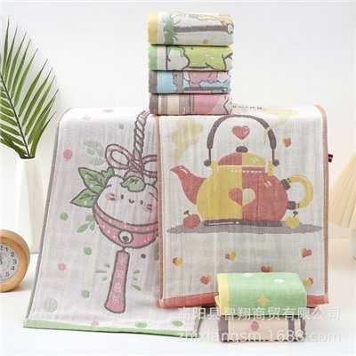 Gauze cartoon children's sweat towel, wholesale