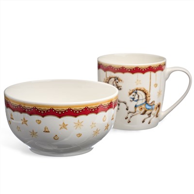 НАБОР ДЛЯ ЗАВТРАКА LEFARD "КАРУСЕЛЬ", 2 ПР.: САЛАТНИК 500МЛ, КРУЖКА 360МЛ