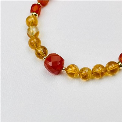 Радуга Самоцветов Браслет из Сердолика и Цитрина