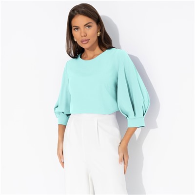 Блуза прямого силуэта, Предвкушение встречи (тиффани)