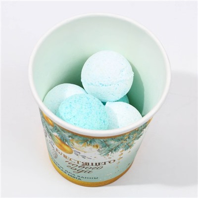 Бомбочки для ванны «Блестящего года», аромат свежей мяты, 6×20 г, Чистое счастье