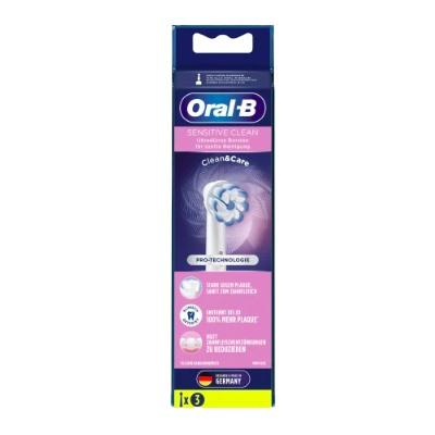 Oral-B Aufsteckbürsten Sensitive Clean Clean&Care, 3 St, Орал Би Насадки для электрической зубной щётки. Очищение для чувствительных зубов, 3 шт