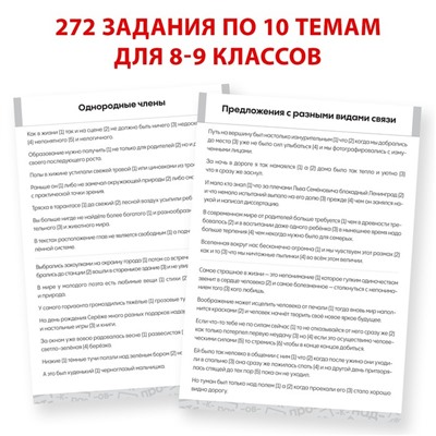 Обучающая книга «Тренажёр по русскому языку 8-9 класс», 102 листа