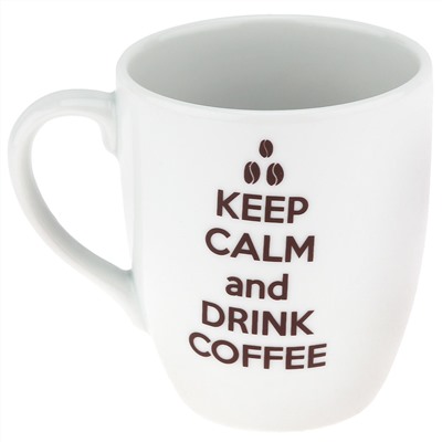 Кружка фарфоровая "Keep calm" 300мл, д8,3см, h9,7см, форма "Челси" (Беларусь)