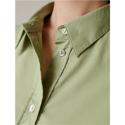 Платье А-силуэта с поясом из легкого хлопкового поплина