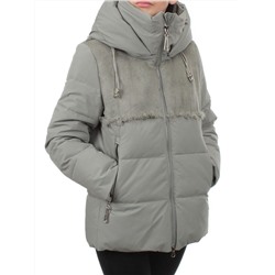 23-696 OLIVE Куртка зимняя женская (холлоффайбер 150 гр., искусственная дубленка)