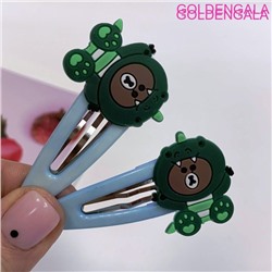 Зажим "тик-так" детский размер 6 см 2 шт ТК2 тип 3