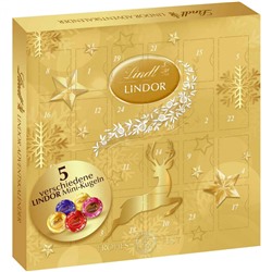 Lindt Lindor Mini Adventskalender 2025, Линдт Адвент-календарь, 24 сладких сюрприза, 109 грамм