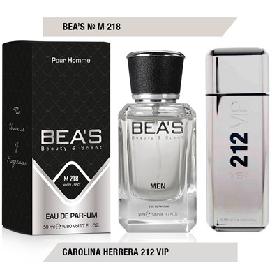 Beas M218 Carolina Herrera 212 Vip Men edp 50 ml, Парфюм мужской Beas M218 создан по мотивам аромата Carolina Herrera 212 Vip