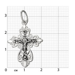 Крест из серебра литье частичное чернение