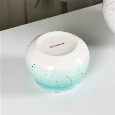 Сахарница Доляна «Млечный путь», 330 мл, с ложкой, фарфор, бирюзовая