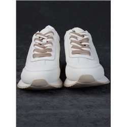 05-PDJ66-1 WHITE/BEIGE Кроссовки женские (натуральная кожа)