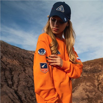 Свитшот РОСКОСМОС х ONLYTOP, р. XS, оранжевый
