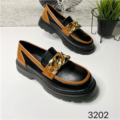 Лоферы 3202 черно кричневые