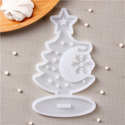 Молд для заливки «3D Ёлка», 16×9.4 см, силикон, прозрачный