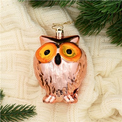 Ёлочная игрушка «Зимнее волшебство. Сова» пластик, 8.5×7 см