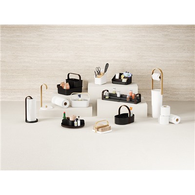 Органайзер для столовых приборов Bellwood, белый/натуральное дерево