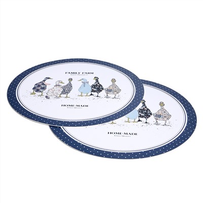 НАБОР ПОДСТАНОВОЧНЫХ САЛФЕТОК "FAMILY FARM" ИЗ 2 ШТ., ДИАМЕТР=38 СМ