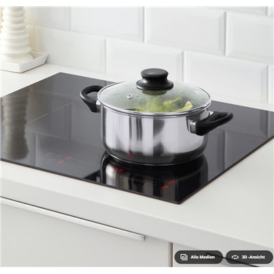 ANNONS Topf mit Deckel, Glas/Edelstahl, 2.8 l