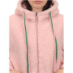 1006 PINK Куртка плюшевая демисезонная (65% хлопок, 35% полиэстер) оверсайз 44-54