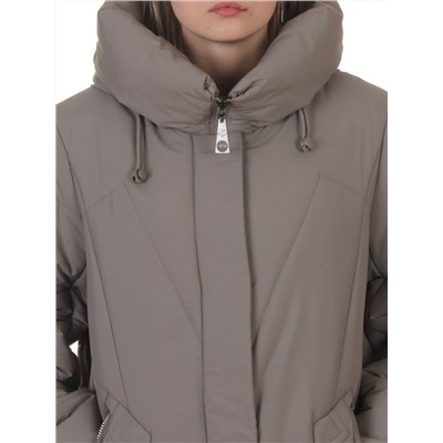 A618 GRAY/BEIGE Пальто зимнее женское (верблюжья шерсть, 120 гр. холлофайбер)
