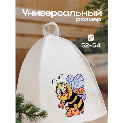 Шапка для бани с детским принтом "Пчелка"