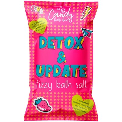 Шипучая соль для ванн Candy bath bar Detox & Update 100г