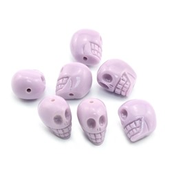 Разделитель-бусина П, Череп  9*11*13мм, цв.лавандовый, отверстие 1,2мм.