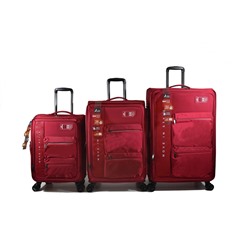 Чемодан ,комплект из 3-х , текстиль, 50124-2 Бордовый