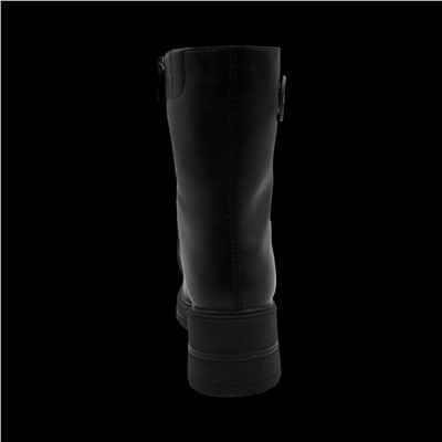 Ботинки из натуральной кожи на меху РМ-084-1 черные