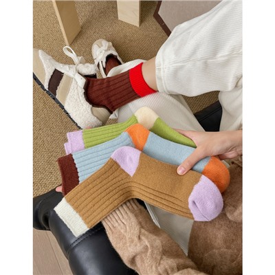 Winter demi-season keep warm woolen Japanese comfortable socks, increased thickness, mid-length