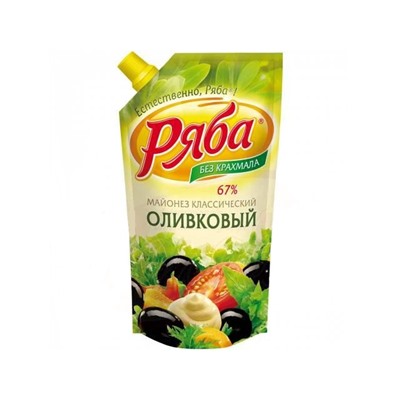 Майонез "Классический Оливковый" 200гр пакет ТМ Ряба 1/28