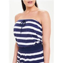 Navy Stripe Bandeau Dress
