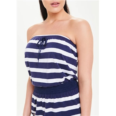 Navy Stripe Bandeau Dress