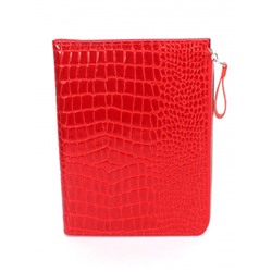 Папка натуральная кожа Croco-1304,  2отд,  2 отд,  8внут карм,  красный крокодил (203)  263593