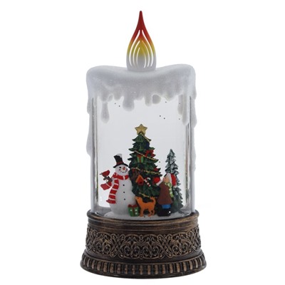 GAEM Изделие декоративное "Свеча" (подсвет, муз, вьюга, 3хААА н/п +USB), L12,5 W8 H25 см