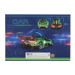 Альбом для рисования А4, 24 листа, на скрепке, Car Design, картонная обложка, блок офсет 100 г/м², МИКС