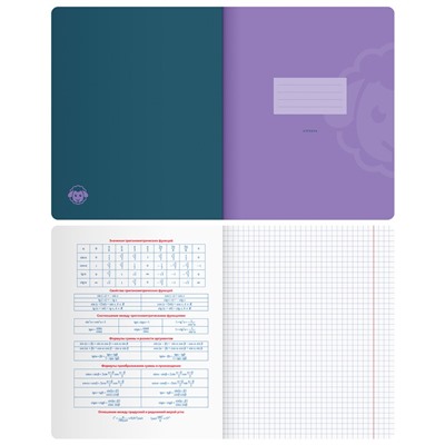 Тетрадь предметная 48л. BG "Monocolor. Element" - Алгебра, ламинация soft-touch, выб. лак, 70г/м2