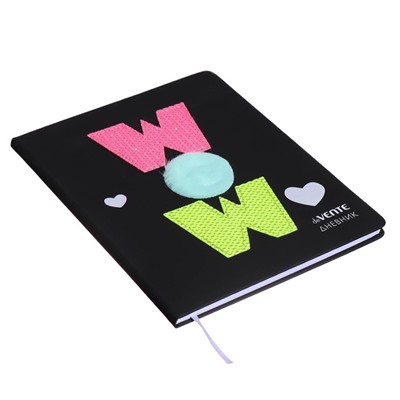 Дневник школьный для 1-11 классов WOW, твёрдая обложка, искусственная кожа, тиснение фольгой, ляссе, 80 г/м²