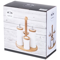 НАБОР ДЛЯ СПЕЦИЙ LEFARD "NATIVE" 4 ПР. НА ДЕРЕВ. ПОДСТАВКЕ (КОР=16НАБ.)