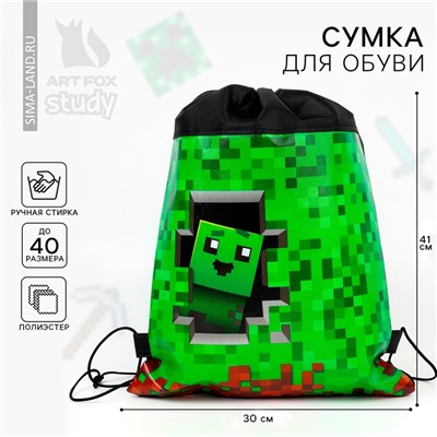 Мешок для обуви «Гейм» полиэстер, размер 41×30 см