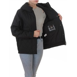 9606 BLACK Куртка стеганная демисезонная женская (100 гр. холлофайбер)