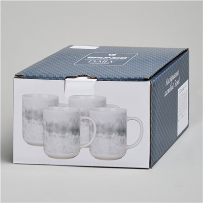 НАБОР КРУЖЕК BRONCO "DAILY" 4 ШТ. 350 МЛ СЕРЫЙ