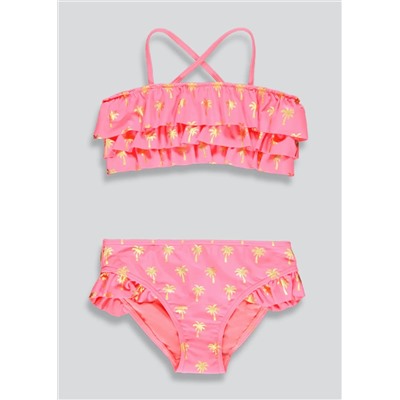 Girls Mini Me Palm Print Bikini (4-13yrs)
